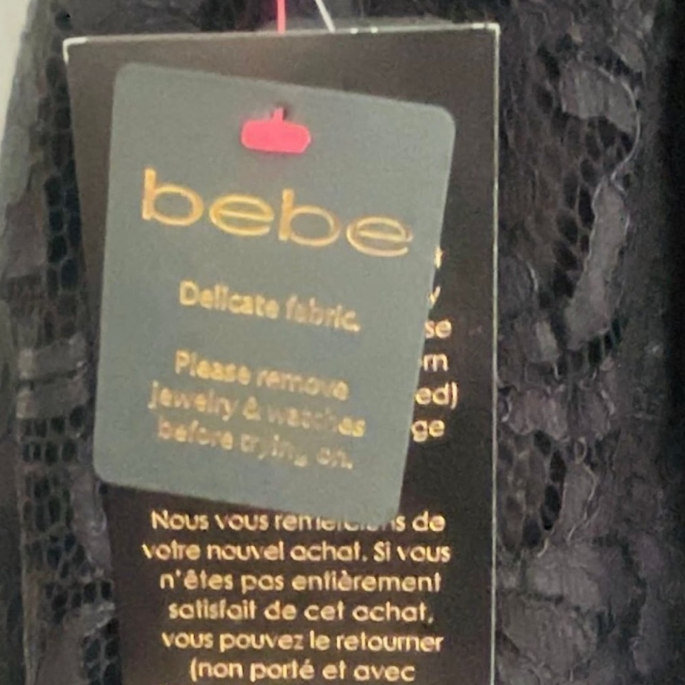NWT Bebe Women's Black Strapless Tube Lace Maxi Dress, size Small - Picture 10 of 12